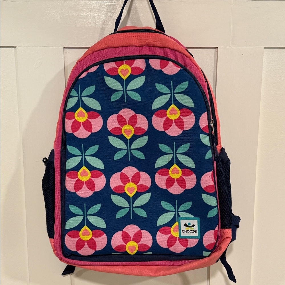 Chooze Pink and Blue Floral Bags Retro-Inspired Accessories- reversible